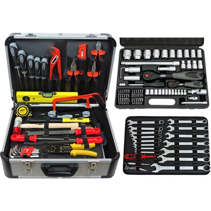 Famex mallette à outils en aluminium mécanicien 723-47 avec jeu de clés à douille