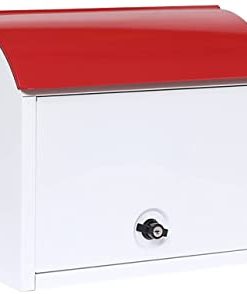 MH-RING Grande Boîte aux Lettres, Boîte aux Lettres de Porte de Jardin Avec Serrure À Clé Boîte aux Lettres Sécurisée À Verrouillage Résidentiel pour Poste de Bureau À Domicile Extérieur (38 * 41 * 17