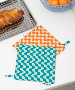 Manique matelassée Orange/Turquoise