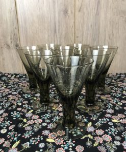 Lot de 8 verres fumés vintage