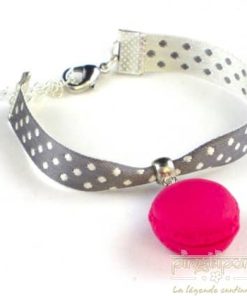 Bracelet bijoux gourmands macaron rose framboise
